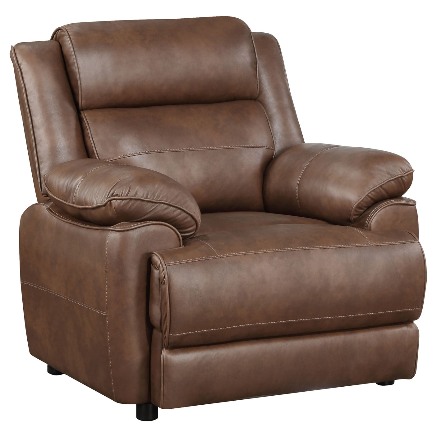 Ellington Upholstered Padded Arm Sofa Set Dark Brown