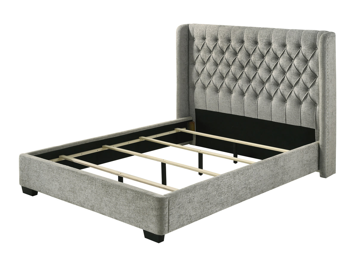Daphne Queen Bed L.Grey Tweed