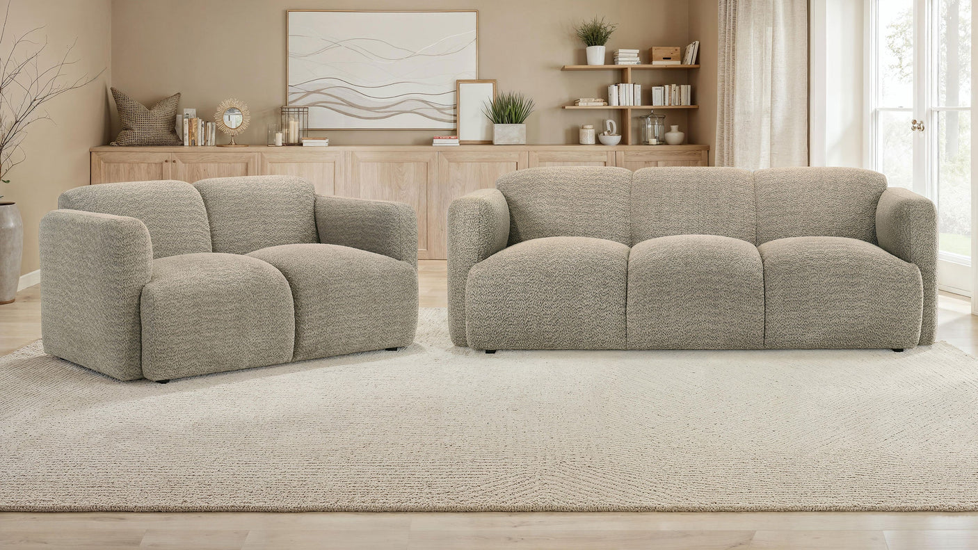 Dorset Upholstered Round Track Arm Sofa Set