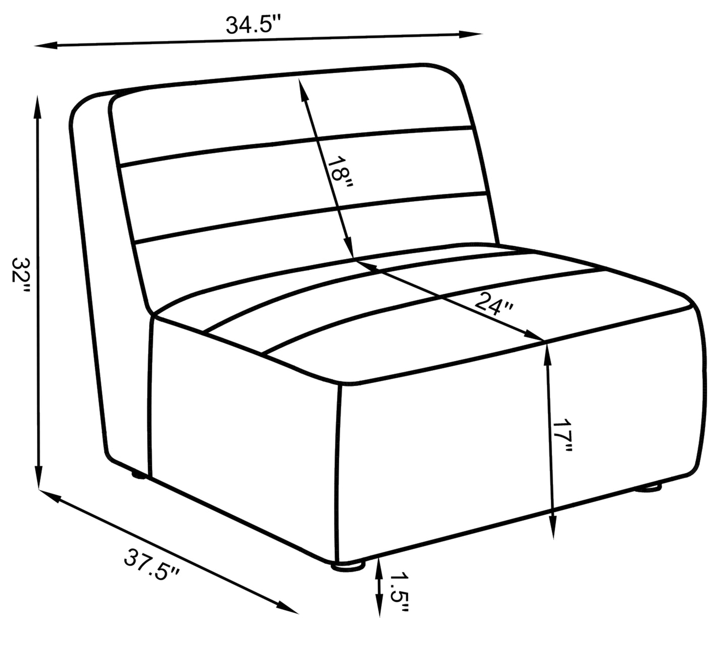 Sunny Upholstered Armless Chair
