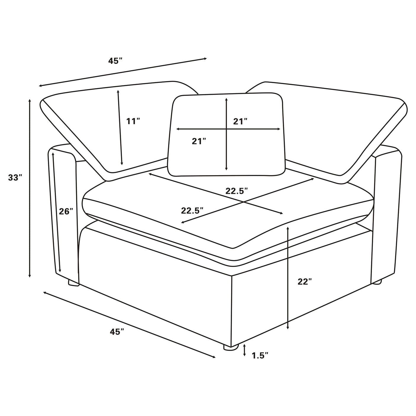 Raleigh Boucle Upholstered Modular Sectional