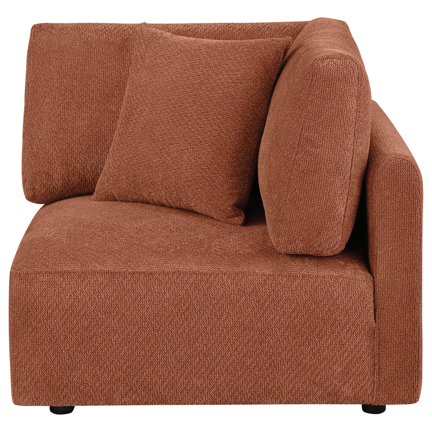 Elysia Chenille Upholstered Modular Corner Chair Coral