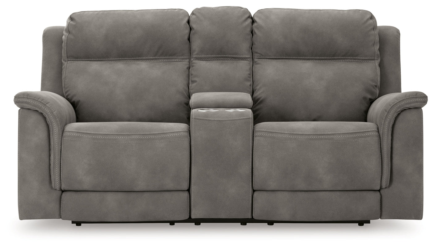 Next-Gen Durapella Power Reclining Loveseat/Console/Adjustable Headrest by Ashley