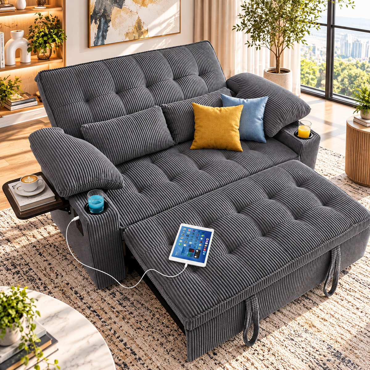 Milan Corduroy Sleeper Sofa