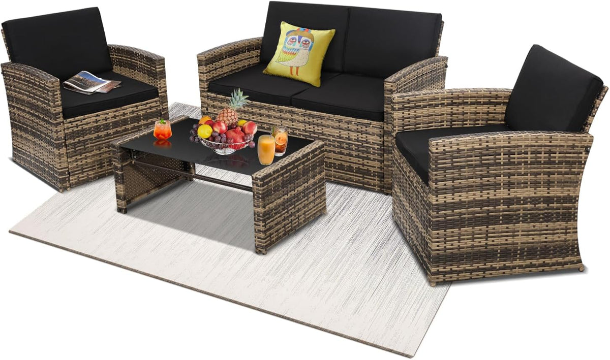 Pam 4pc Wicker Patio Set