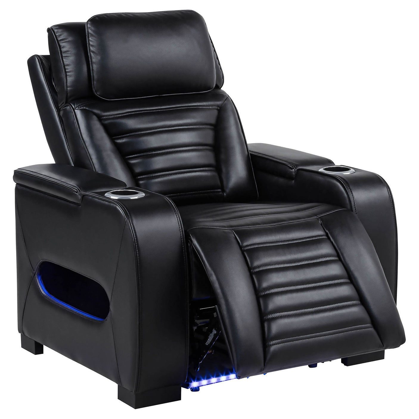 Zuma Faux Leather Dual Power LED Sofa Set