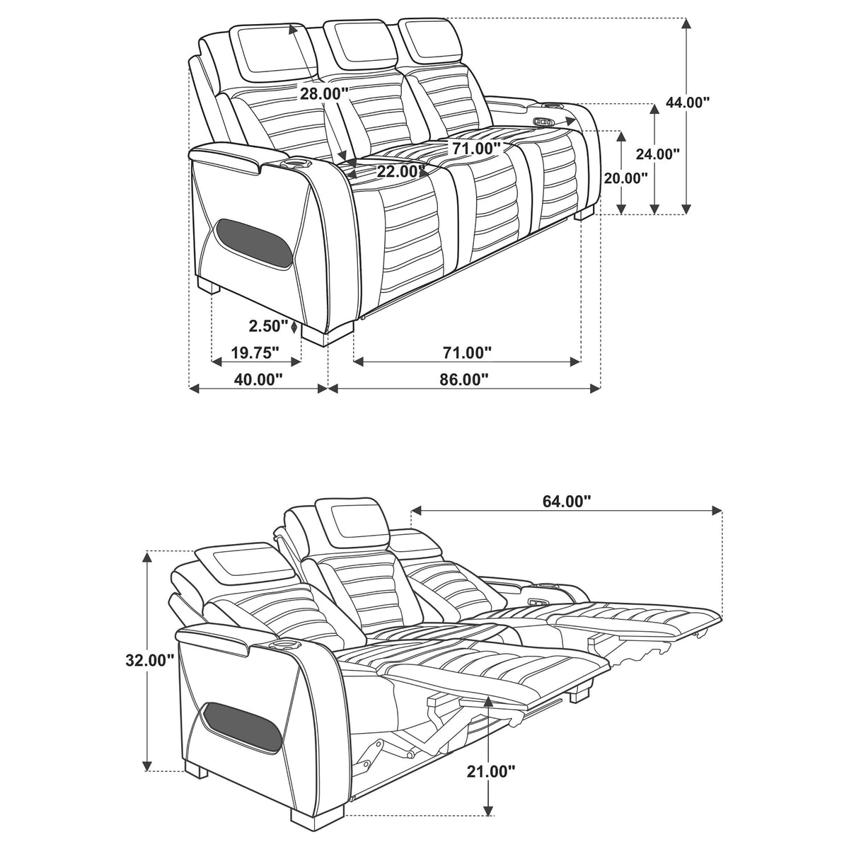 Zuma Power Reclining Sofas