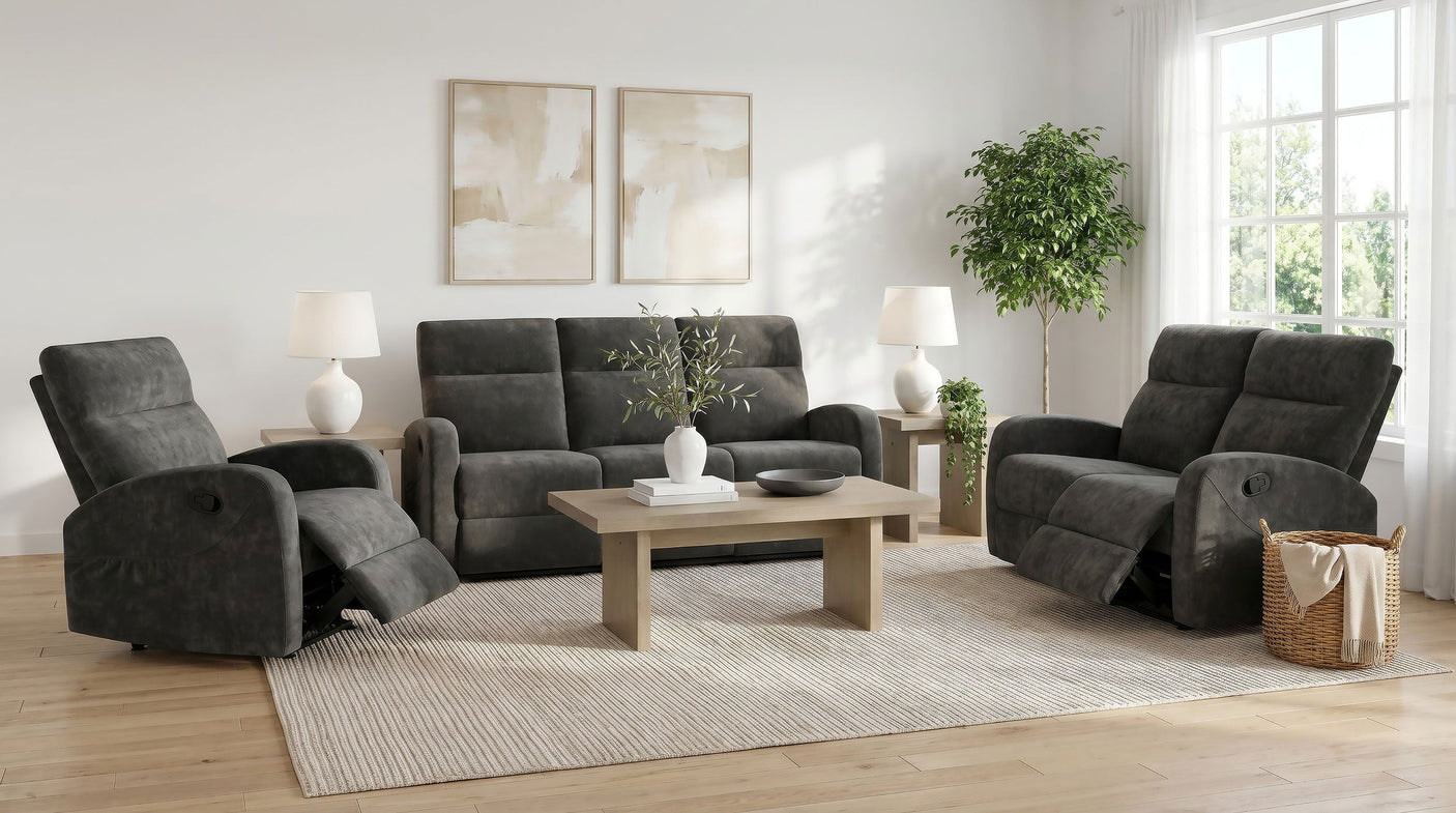 Hamilton Chenille Manual Reclining Sofa Set