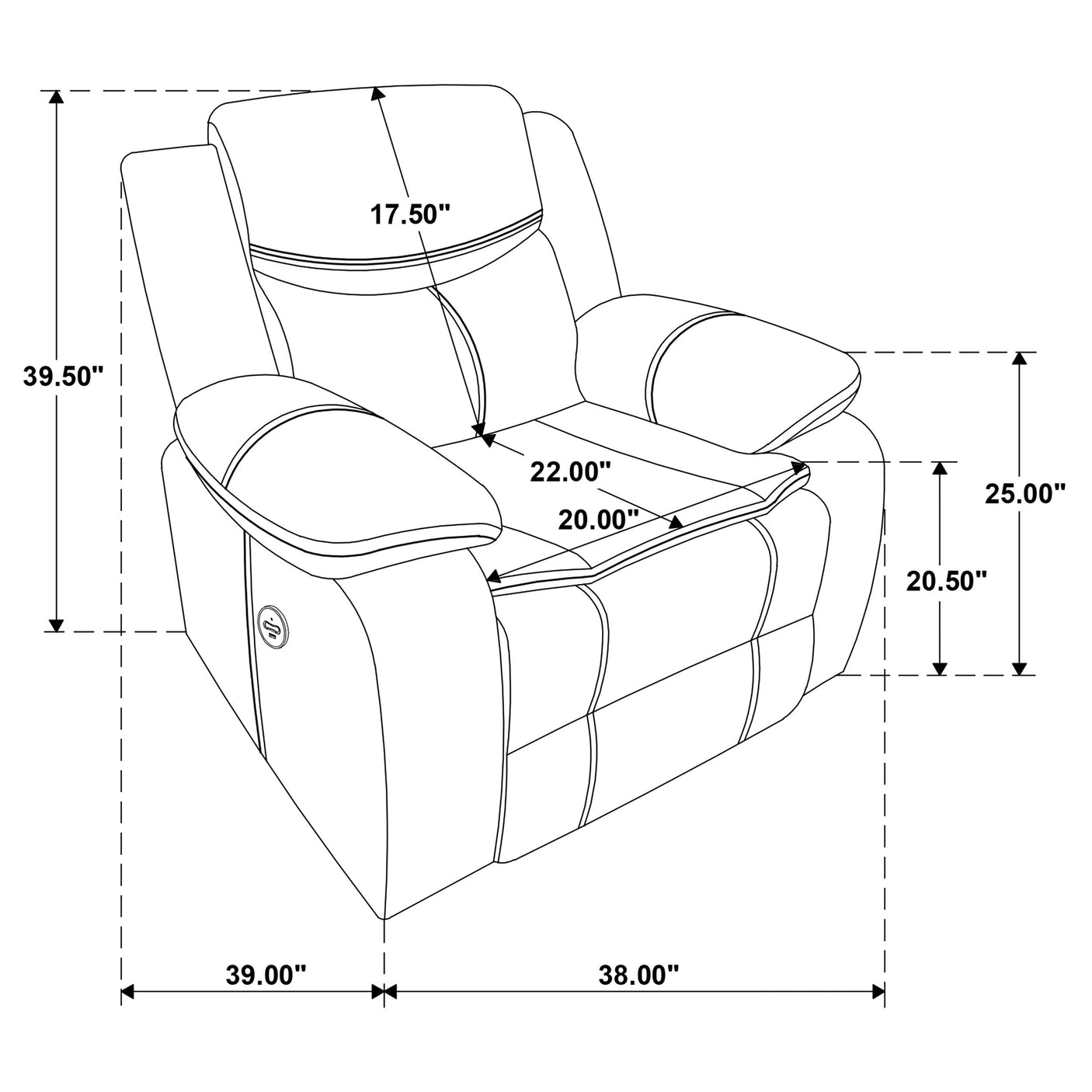Sycamore Upholstered Power Recliner Chair