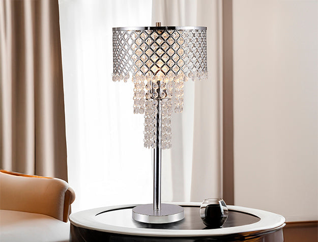 Crystal on Mesh Table Lamp