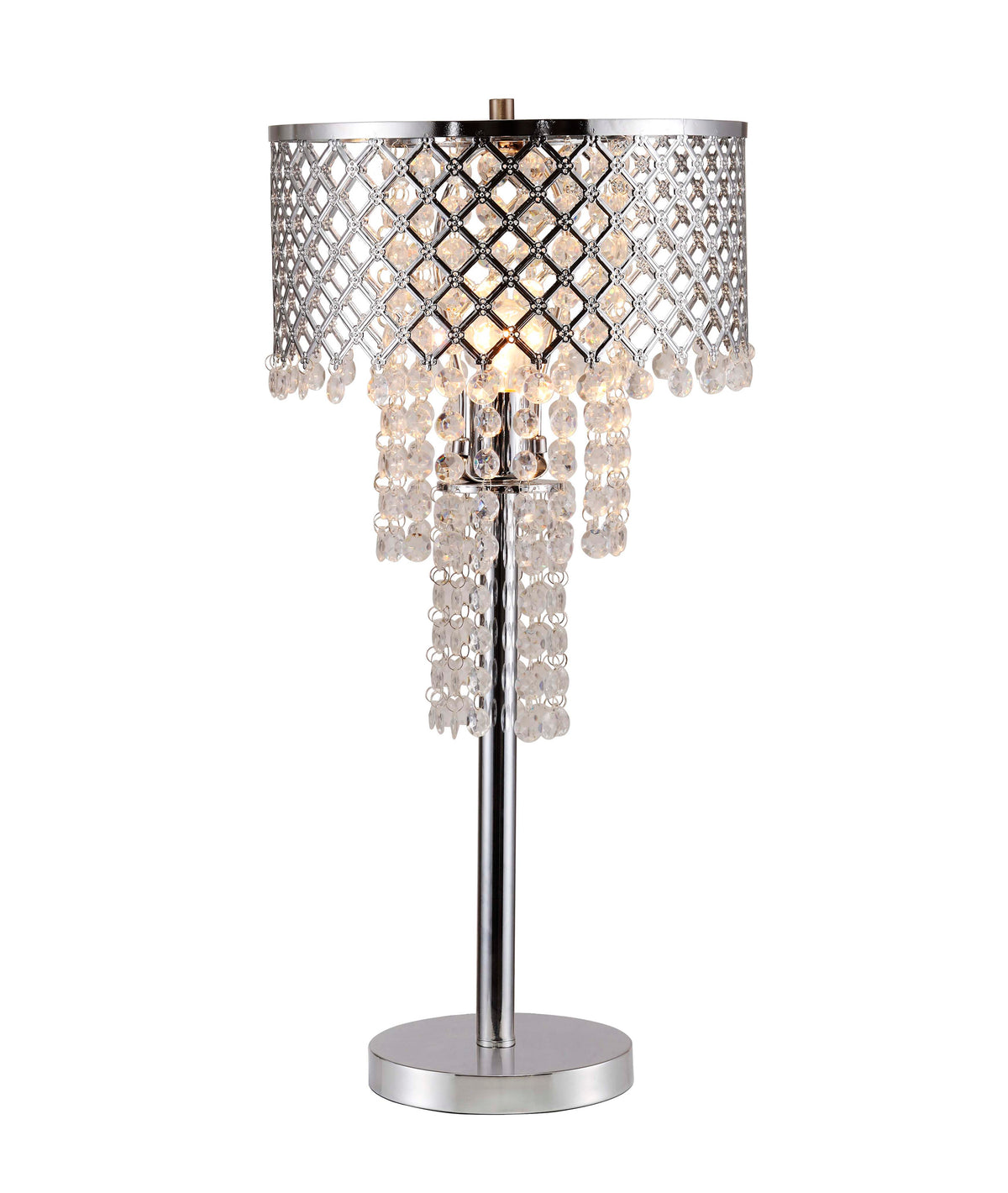 Crystal On Mesh Table Lamp 28"H