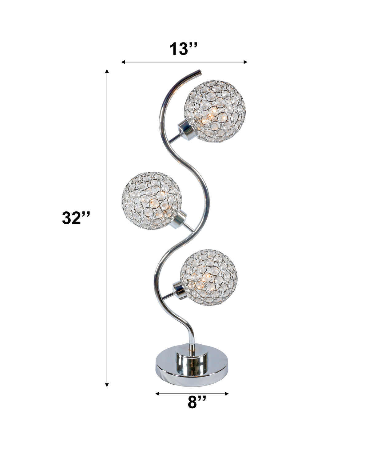Crystal 3 Globe Table Lamp