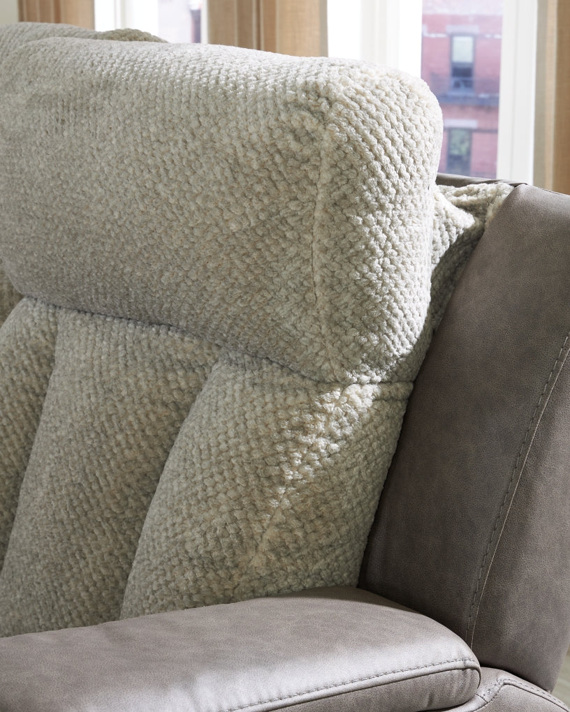 Stately Check Power Recliner/Adjustable Headrest