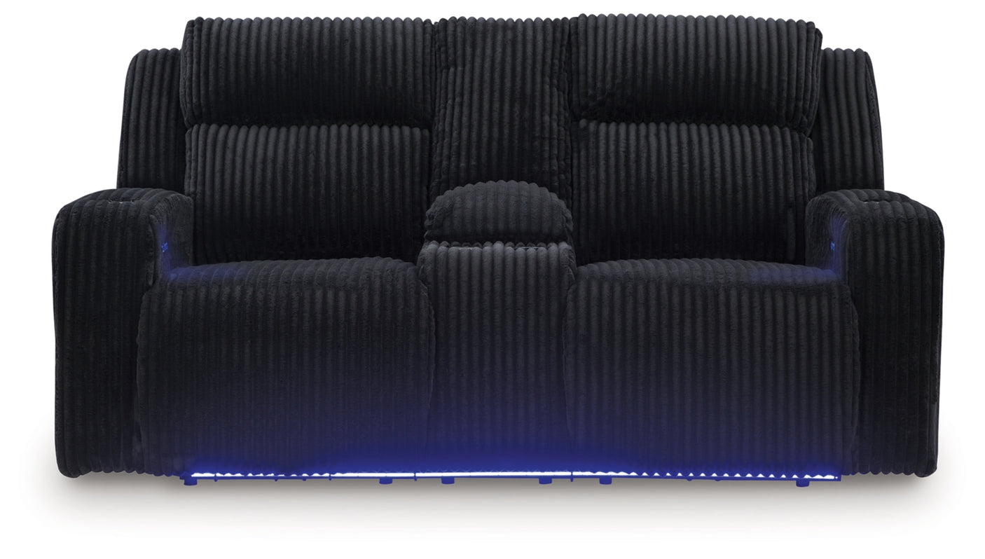 TwinBrooke Power Reclining Loveseat/Console/Adjustable Headrest