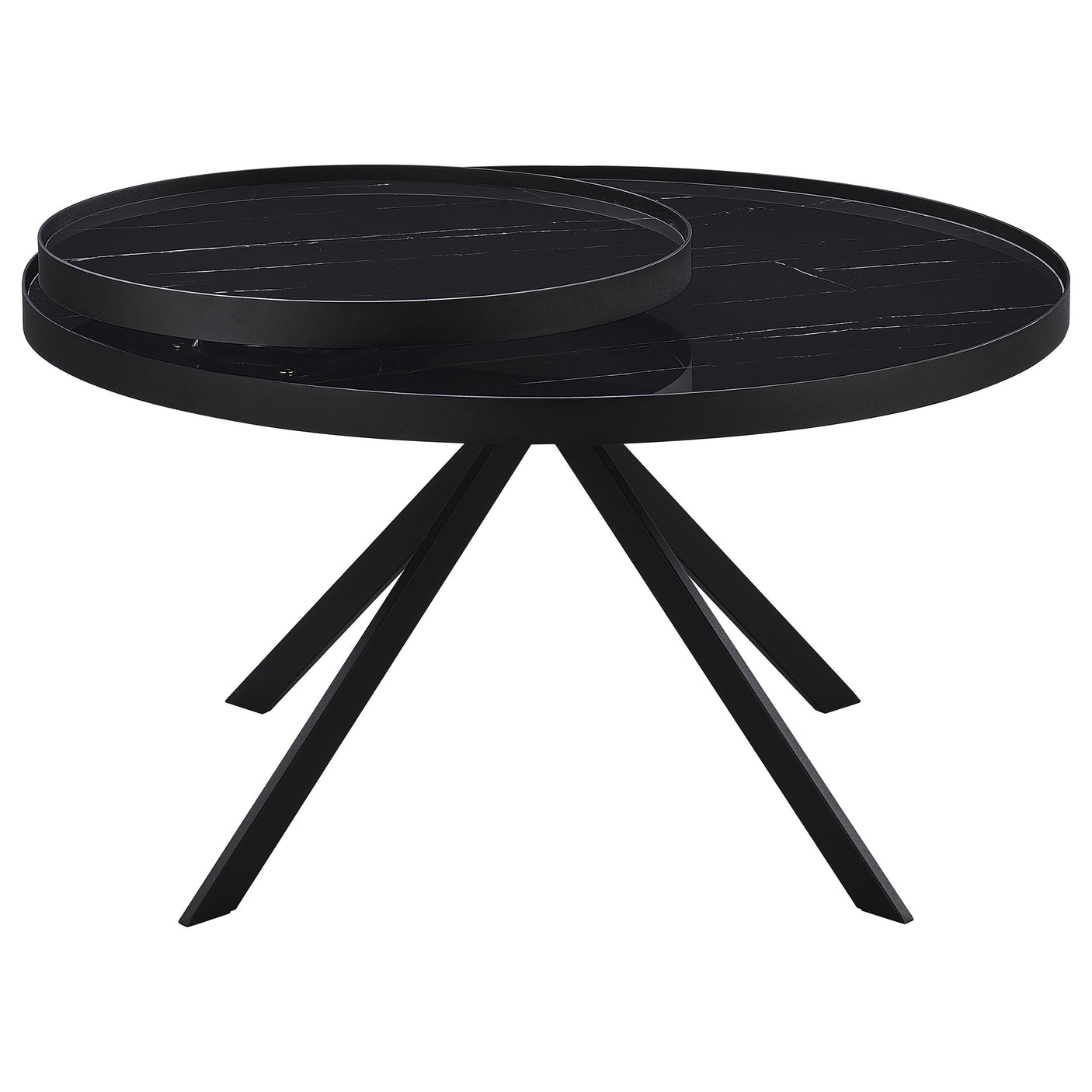 Briggs Round Marble Printed Glass Top Coffee Table