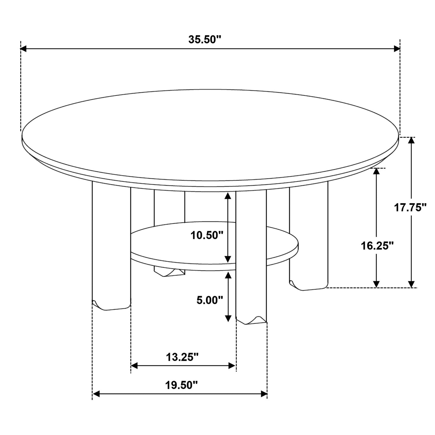 Ottowa 36-inch Round Wood Cocktail Coffee Table