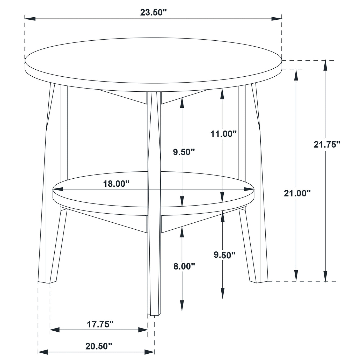 Bradley Round SmartTop End Side Table Grey and Natural
