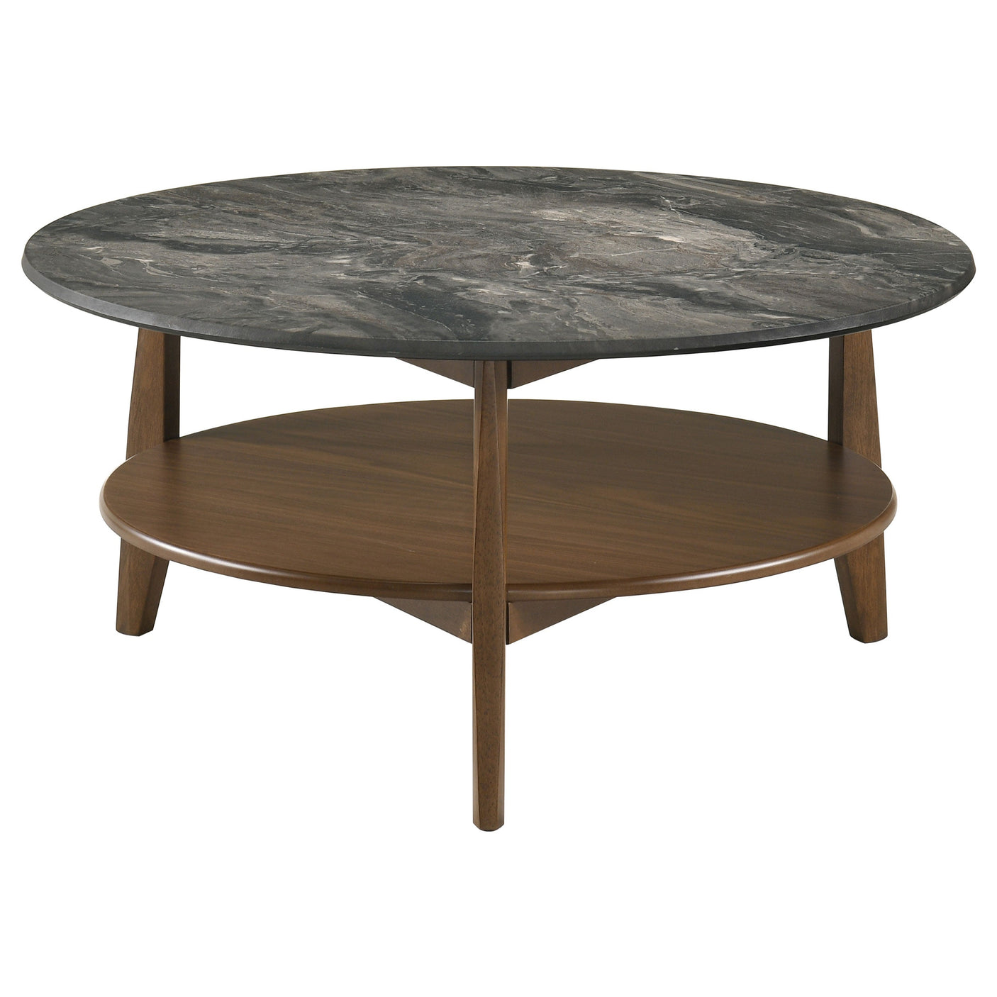 Bradley Round SmartTop Cocktail Coffee Table Grey and Natural
