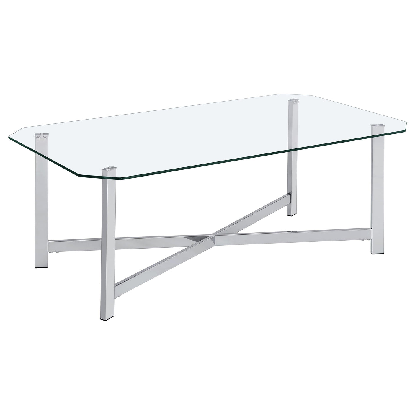 Cronin Rectangular Tempered Glass Top Cocktail Coffee Table