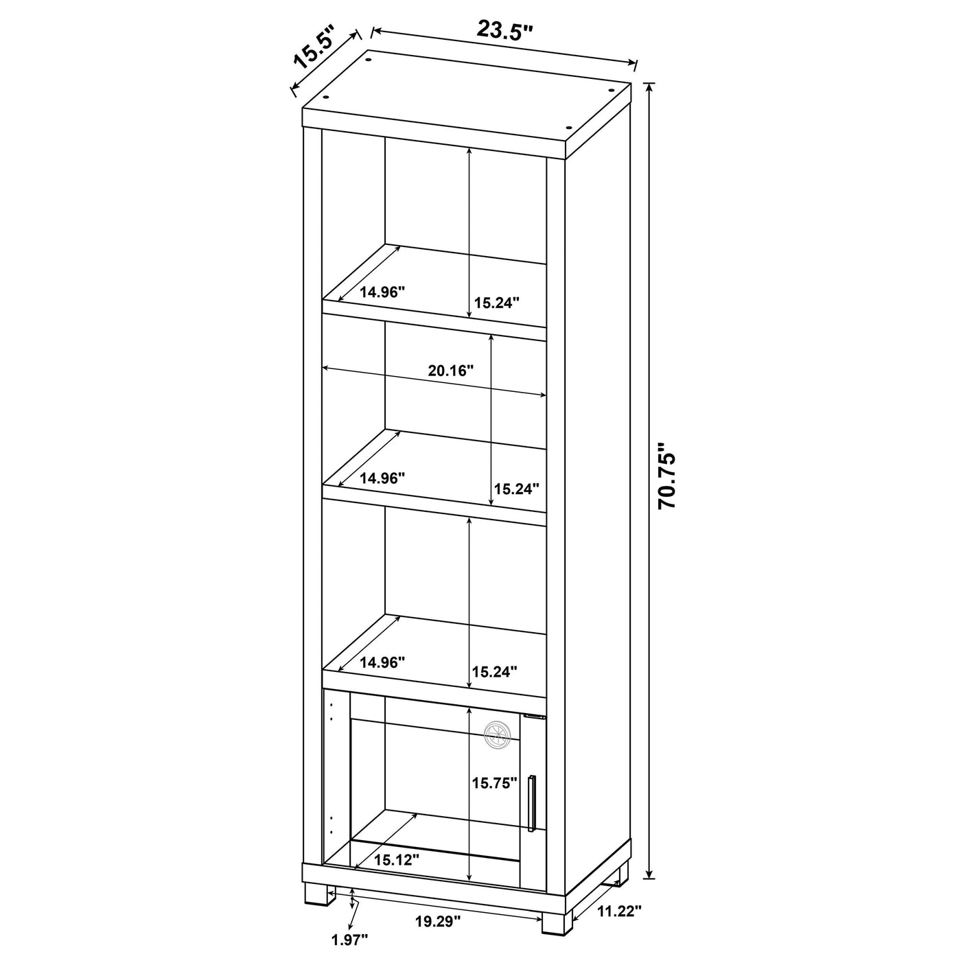Sachin 3-shelf Engineered Wood Media Tower