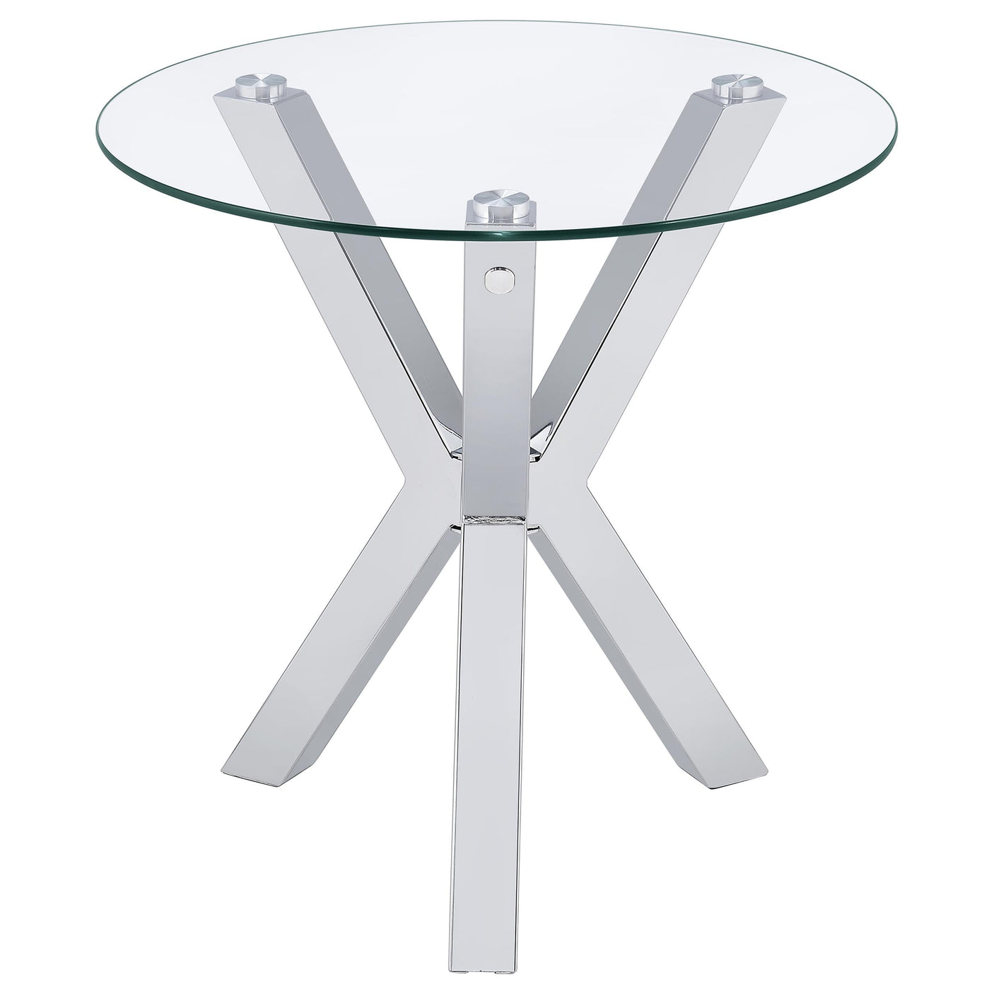 Kenzie Round Coffee and End Table Set Chrome