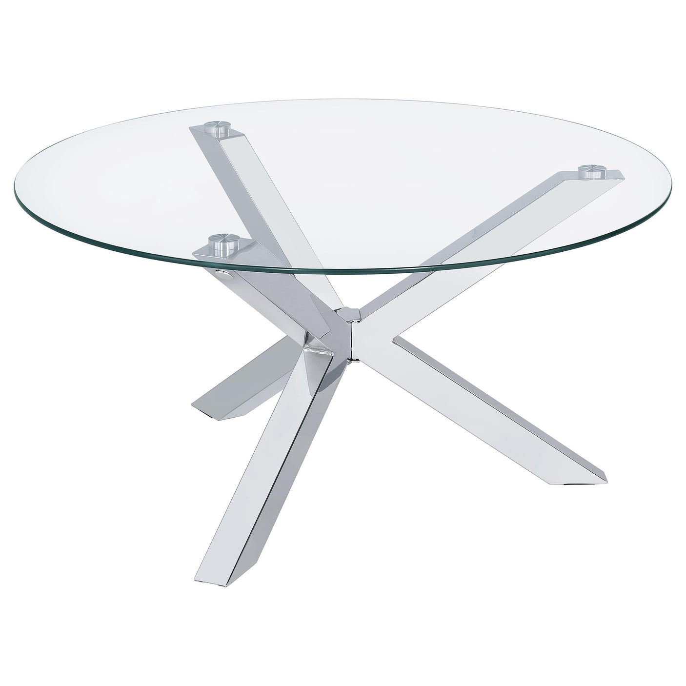 Kenzie Round Coffee and End Table Set Chrome