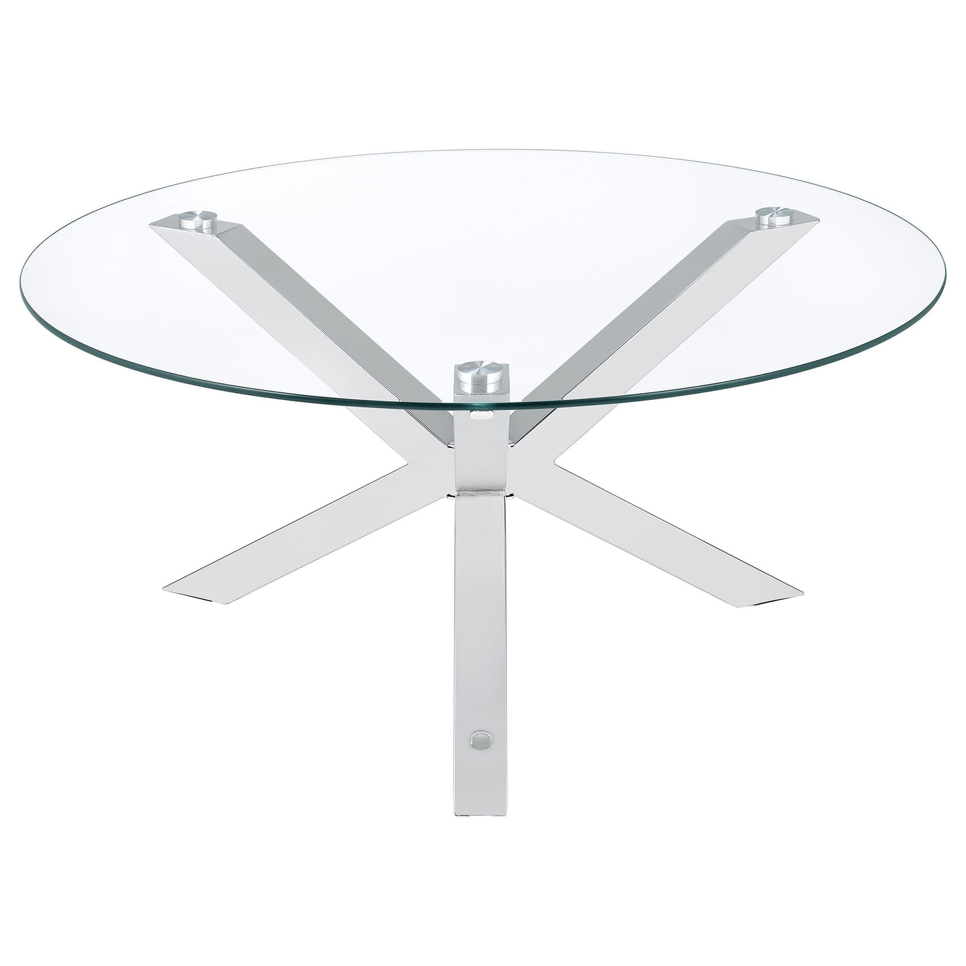 Kenzie Round Coffee and End Table Set Chrome