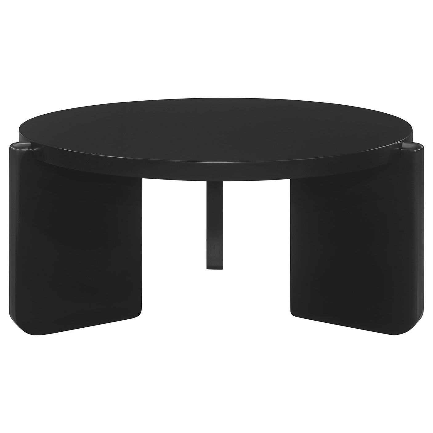 Cordova Round Solid Wood Coffee Table Black