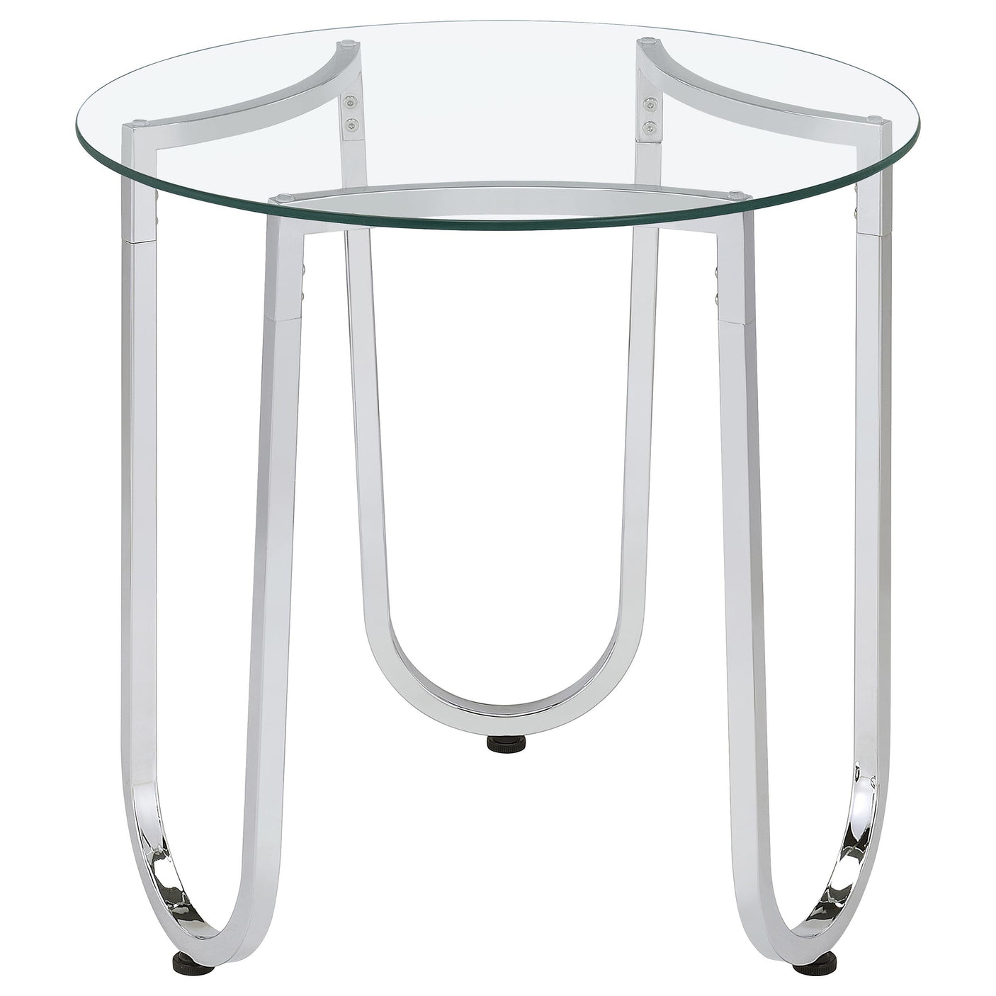 Beller 2-piece Round Tempered Glass Top Coffee Table Set Chrome