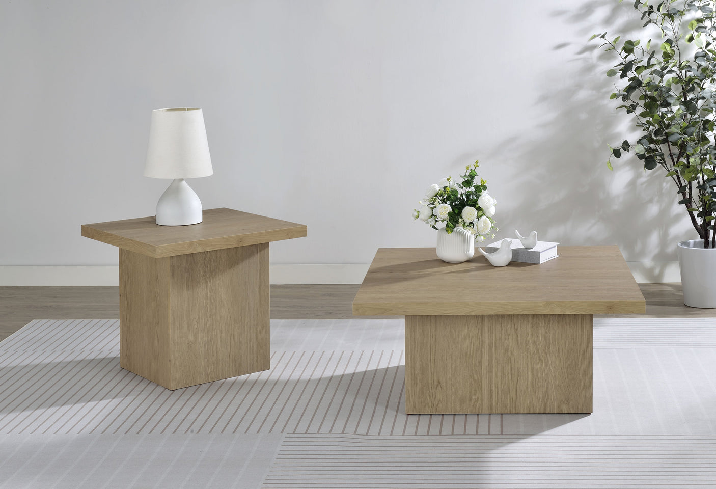 Devar Square Cocktail Coffee End Table Set