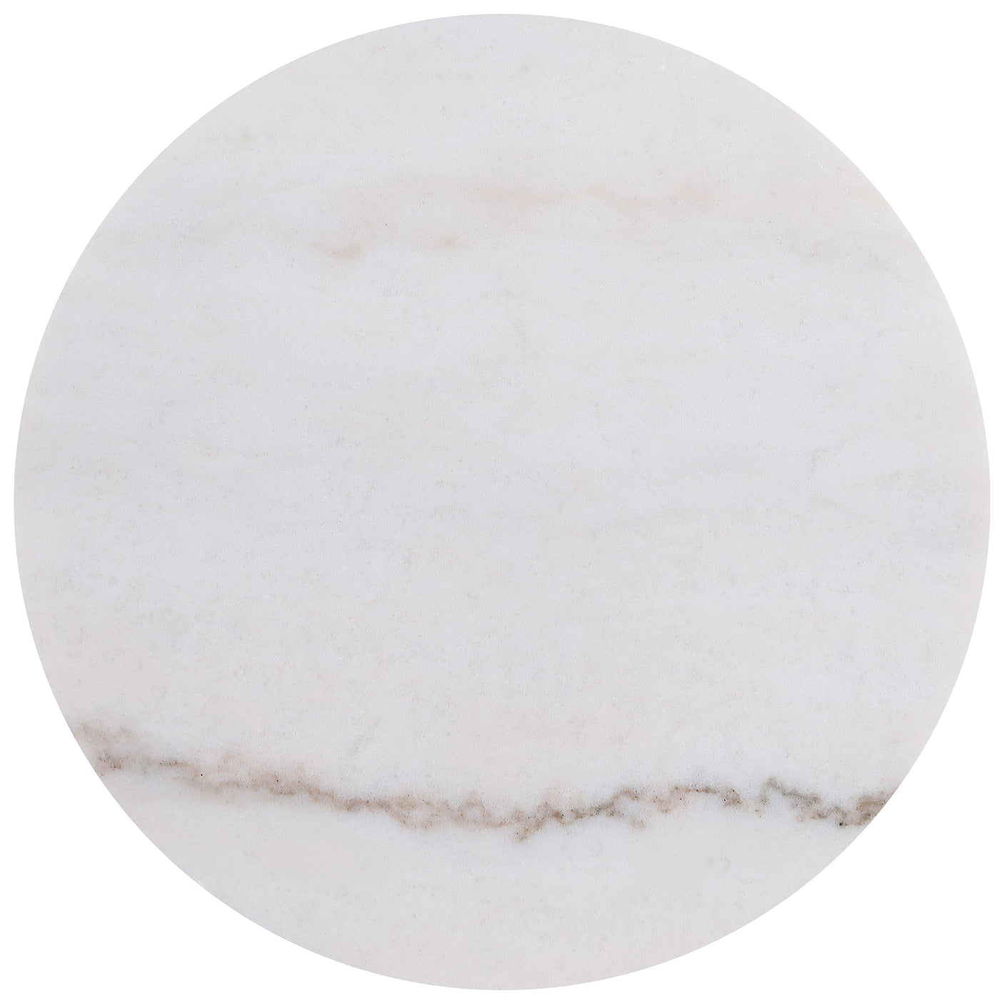 Jason Round White Marble Top Side End Table Greige
