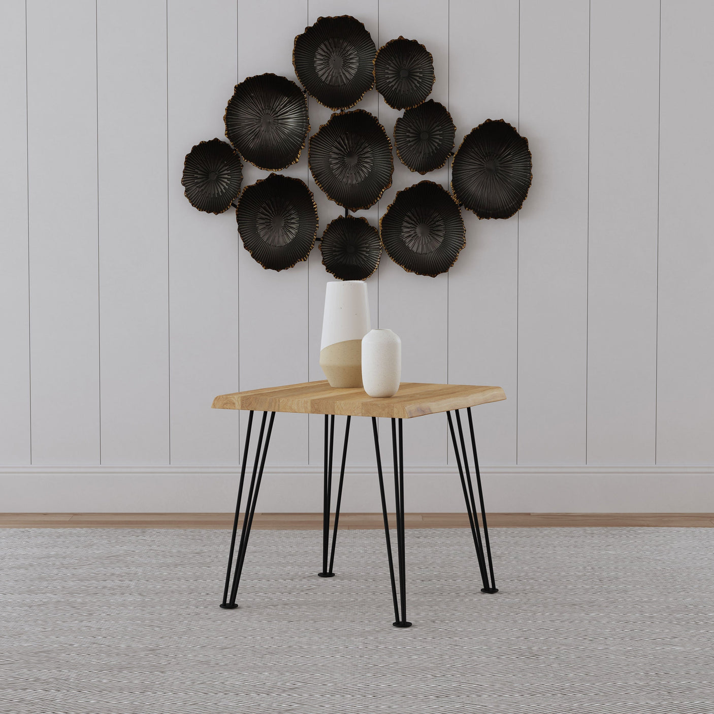 Zander Square Wood Top Coffee Table Natural Brown