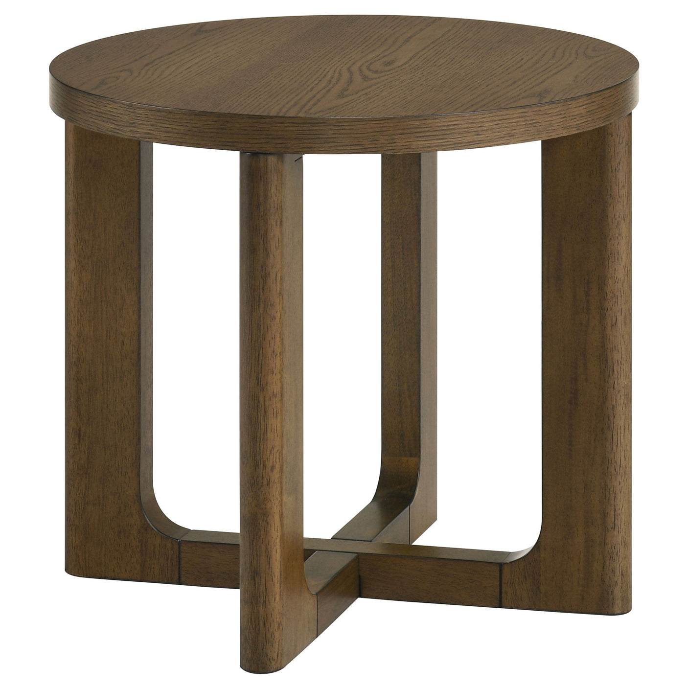 Kessler Round Sculptural Wood End Table