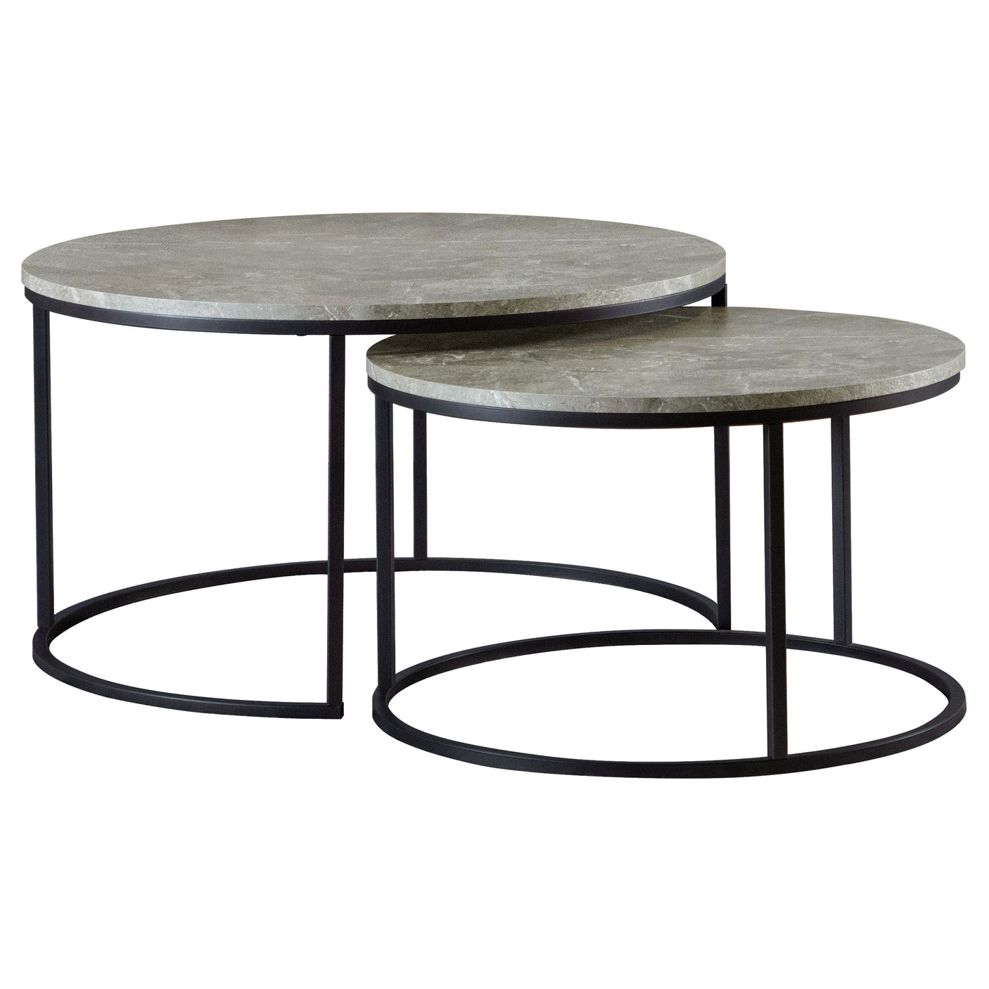 Lainey Round Faux Marble Nesting Coffee Table