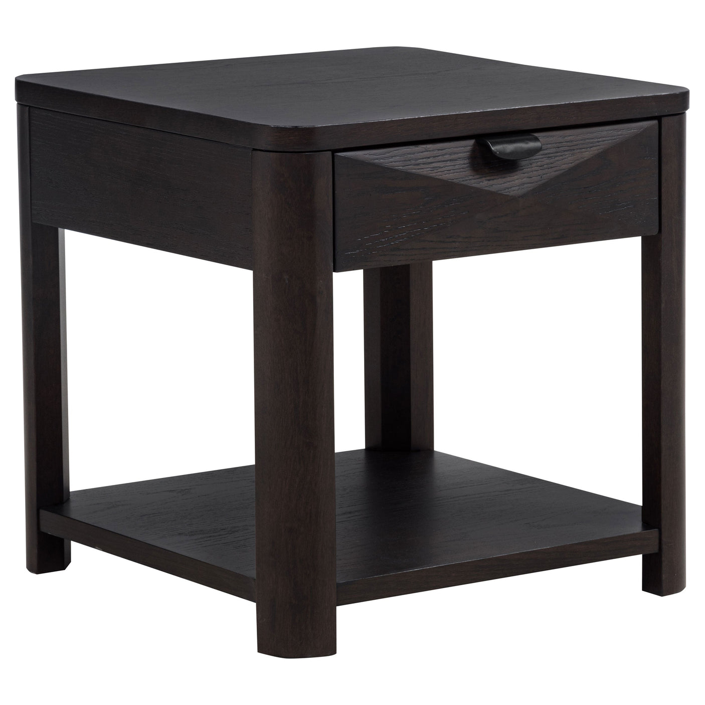 Marcelo Wood End Table with Drawer and Shelf Light Elm