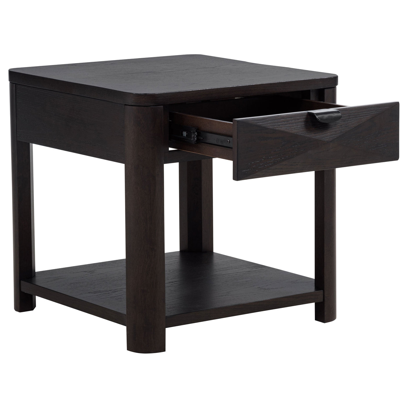 Marcelo Wood End Table with Drawer and Shelf Light Elm