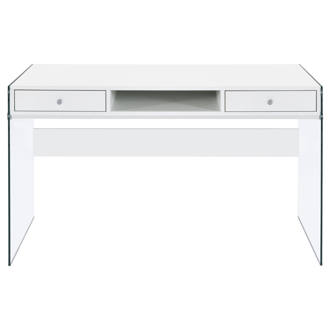 Dobrev 48-inch 2-drawer Writing Desk White High Gloss