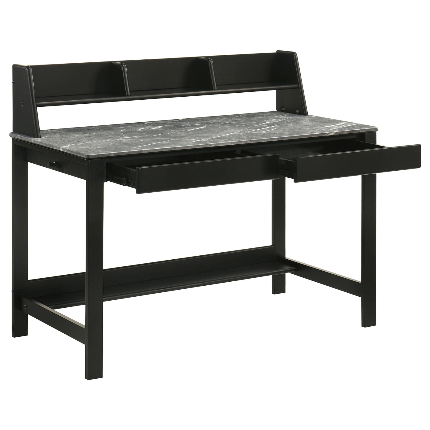Besler 47-inch SmartTop Writing Desk with Shelf Cement and Natural