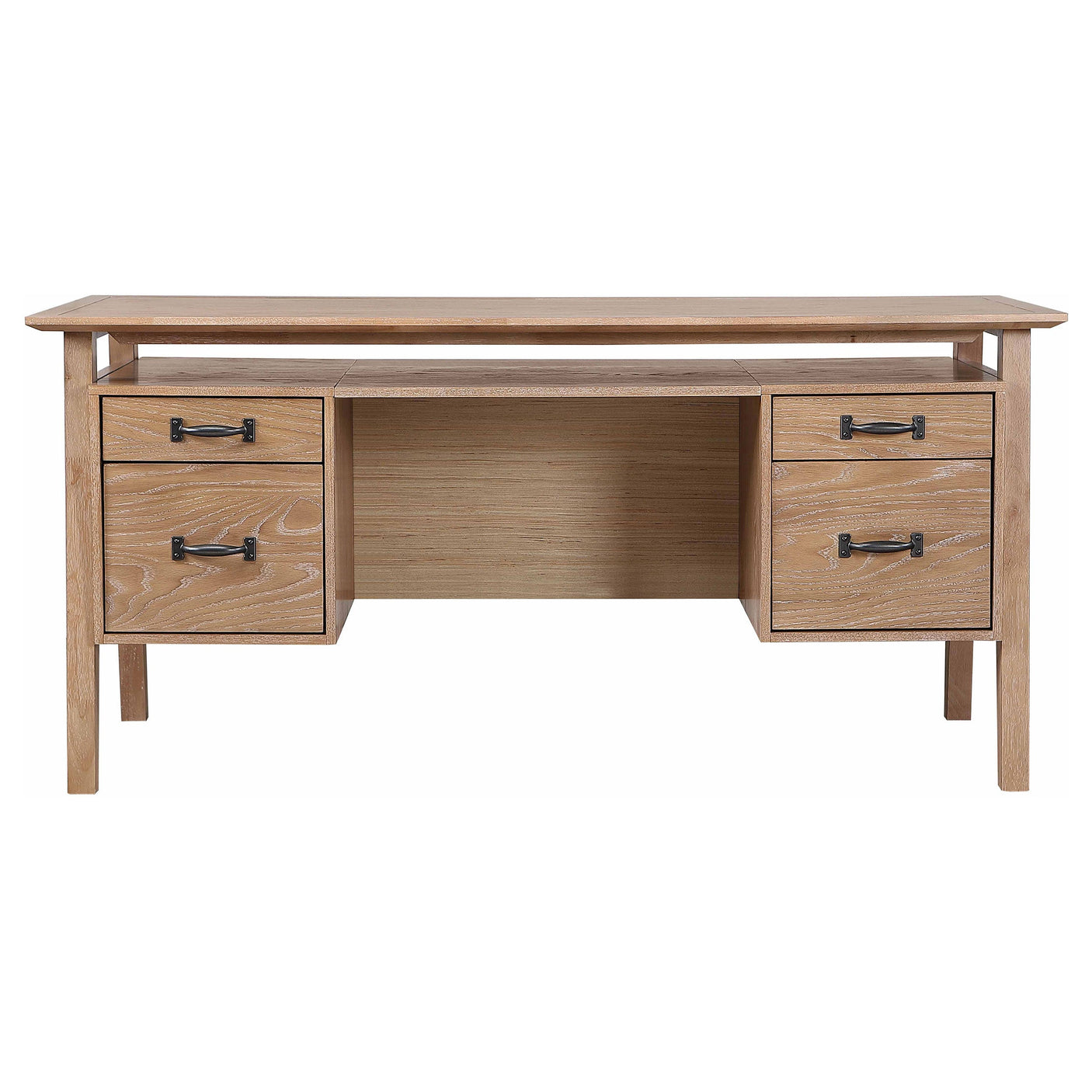 Goodson 64-inch 4-Drawer Double Pedestal Computer Desk Black