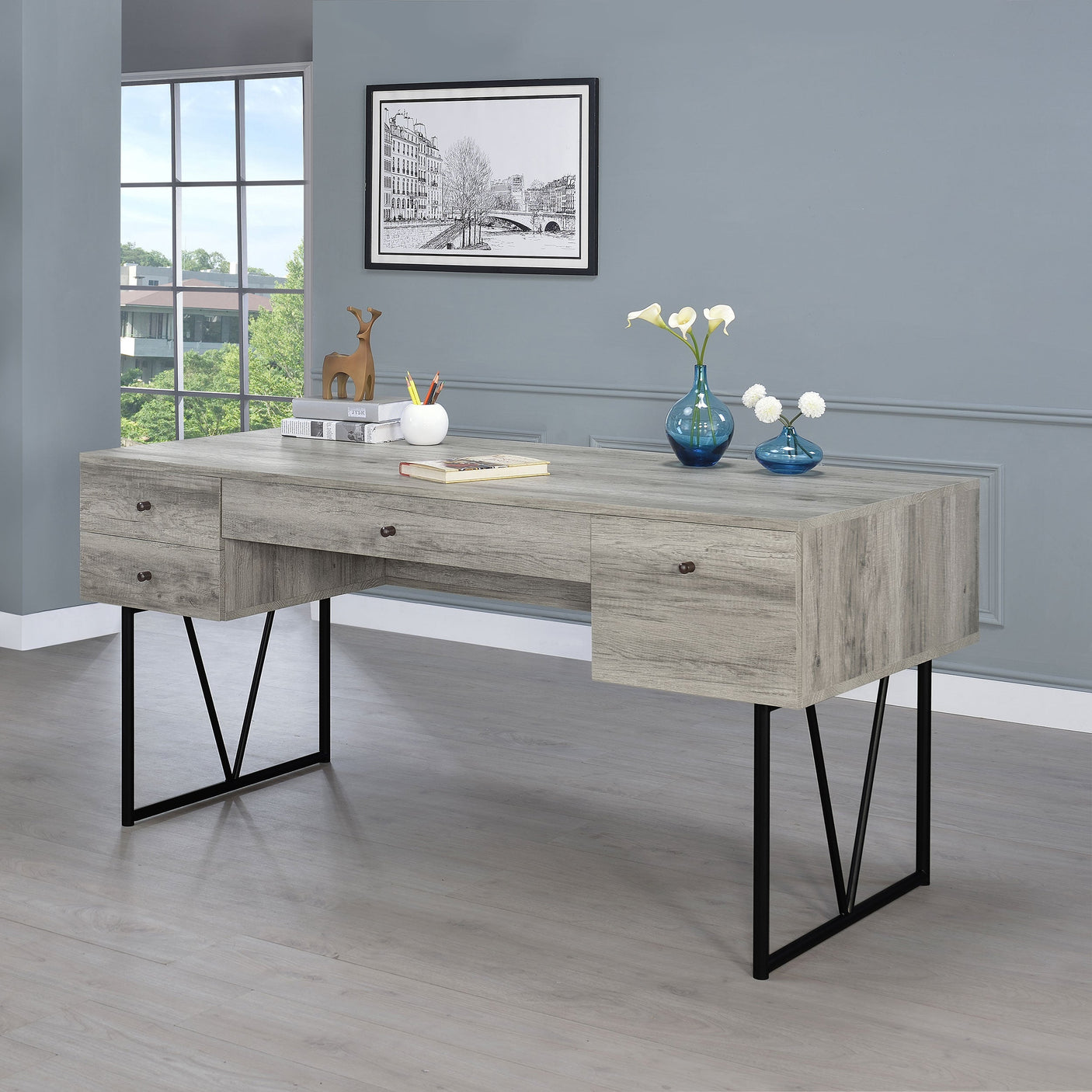 Analiese 63-inch 4-drawer Writing Desk