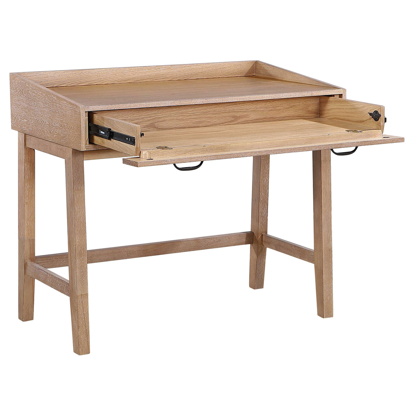 Fabian 38-inch Computer Desk with Keyboard Drawer Distressed Light Brown