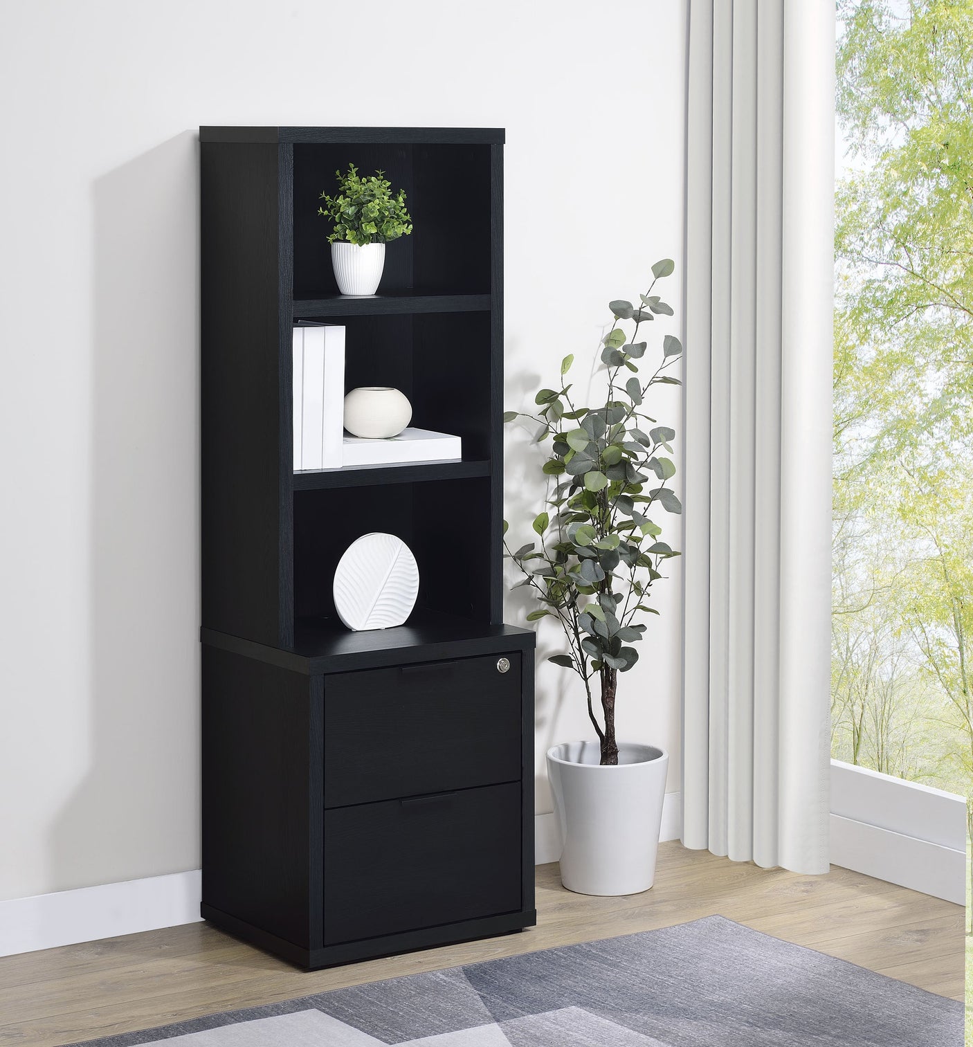 Westpark 3-shelf Bookcase USB and Lockable Drawer