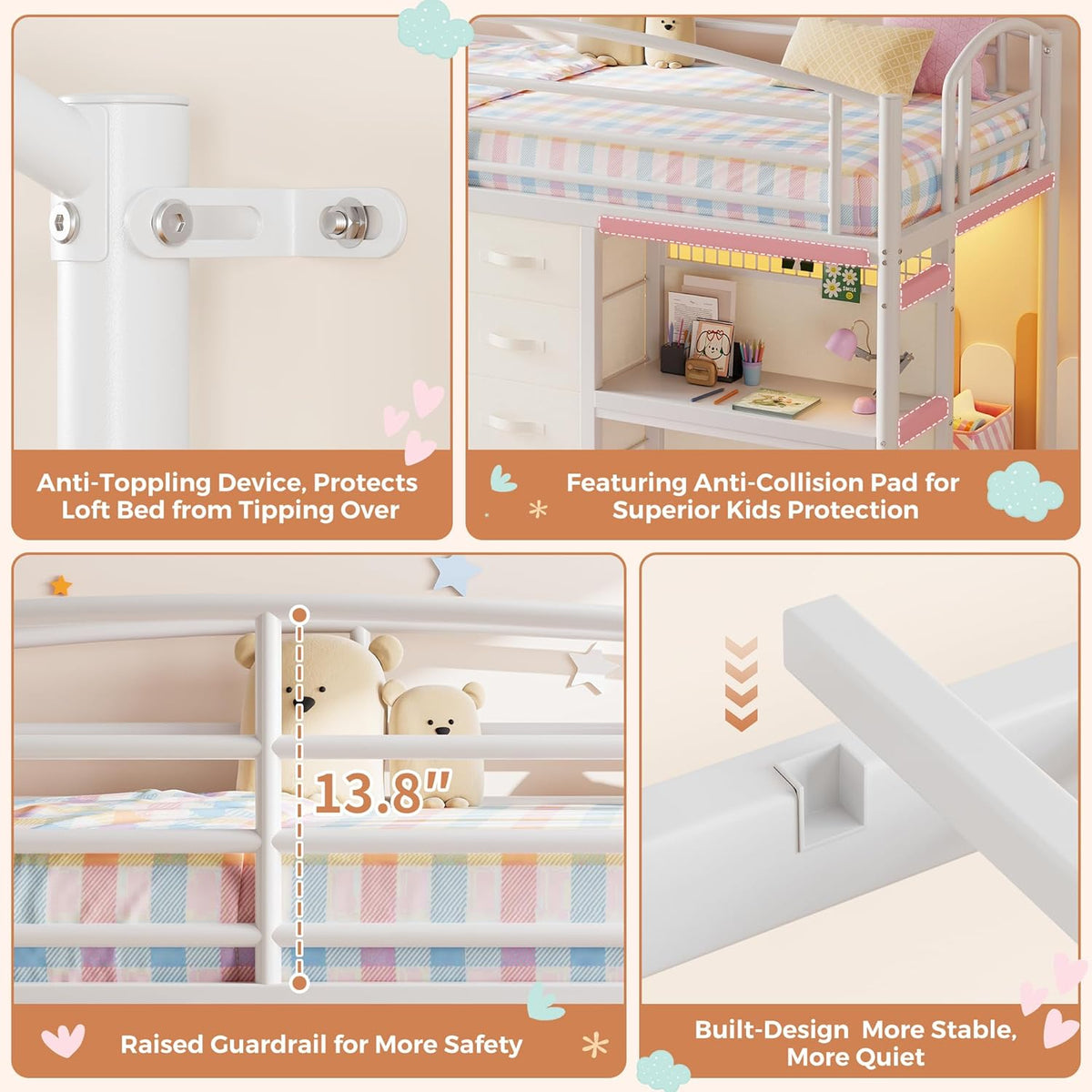 Low Loft Bed - Twin