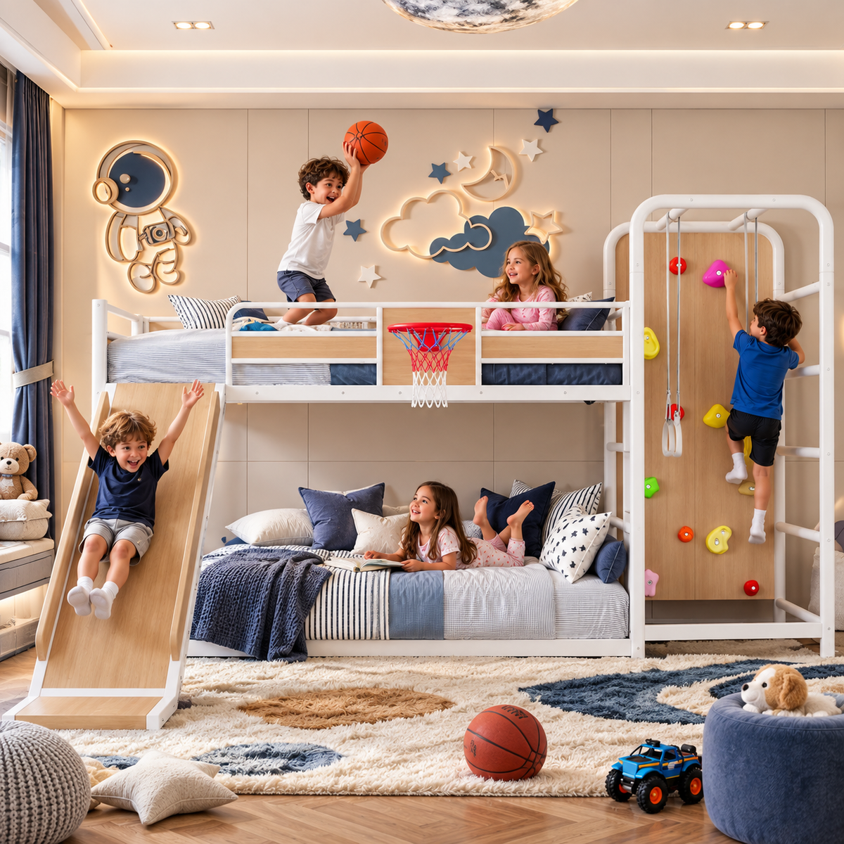 Sports Loft Bunk Bed - White