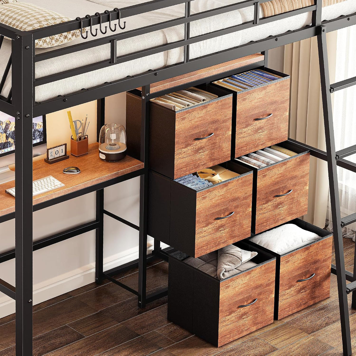 Haven Twin Loft Bed w/ Desk & Storage