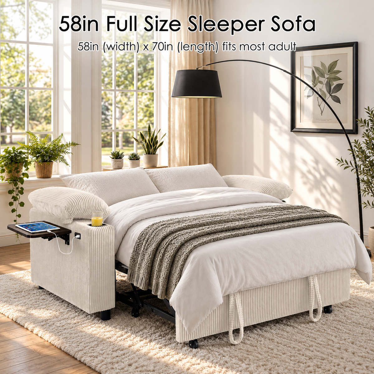 Milan Corduroy Sleeper Sofa