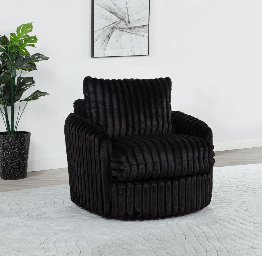 Sarco Corduroy Upholstered Swivel Accent Arm Chair