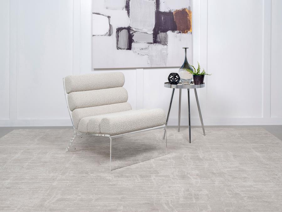 Serreta Boucle Upholstered Armless Acrylic Chair
