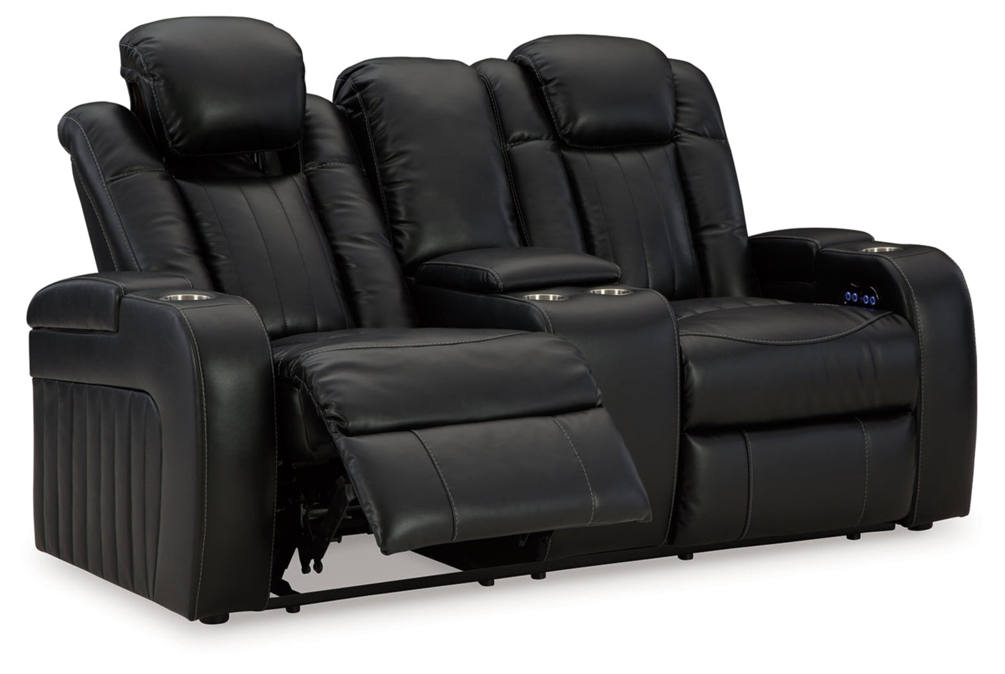 Caveman Den Power Reclining Loveseat/Console/Adjustable Headrest