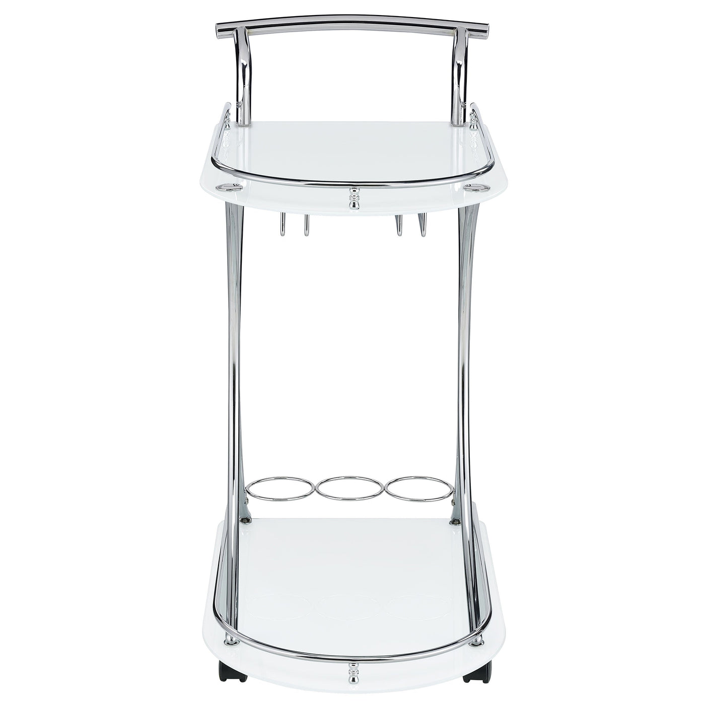Elfman 2-tier Glass Shelf Metal Bar Cart